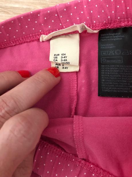 Ruzove 3/4 leginy, h&m,104