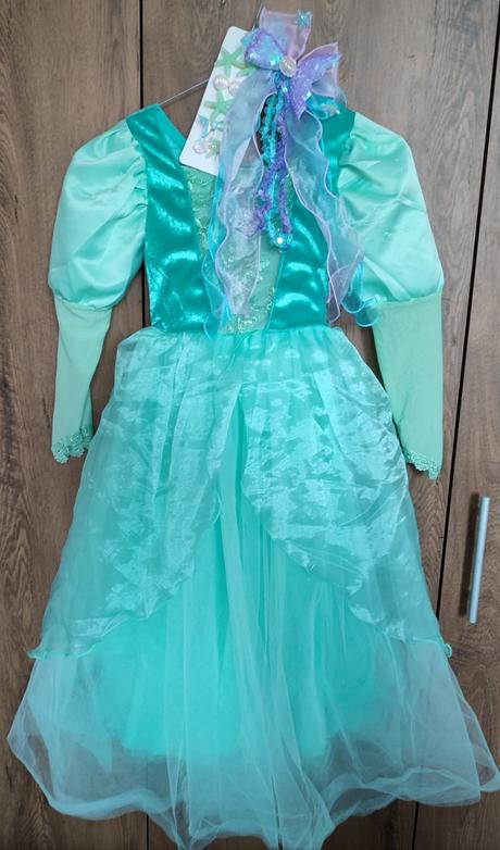 Kostým ariel zelené šaty velk. 122-128 (7r), 