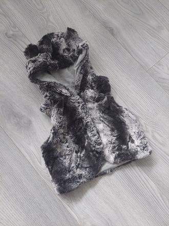 Lindex vesta huňatá s kapucňou 92, lindex,92