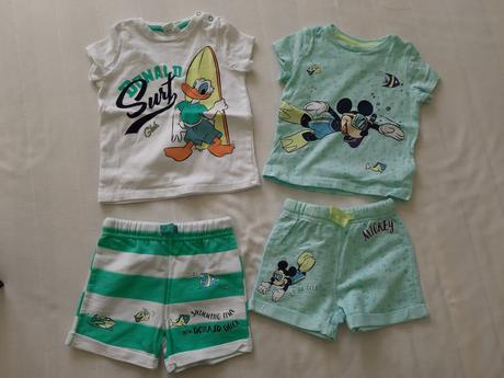 Tričko + šortky disney 2x2ks vel.80, disney,80