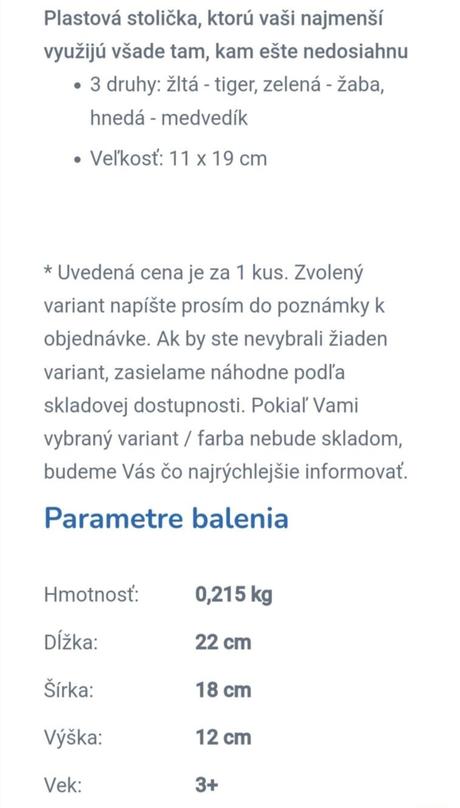 Plastová stolička/schodík,