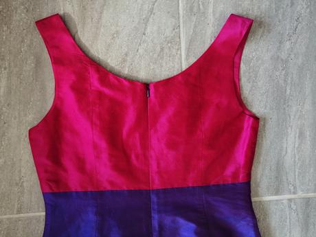 Luxus fialovo ružové hodvábne šaty jaego, v38, 38