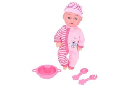Bábätko 24 cm s doplnkami - ružová,