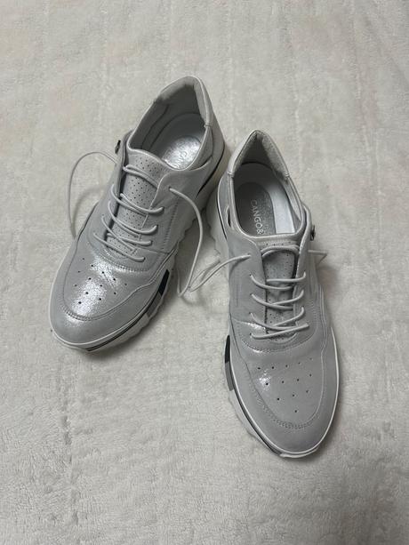 Sneakersy kožené ľahké strieborné cango&rinaldi, 40