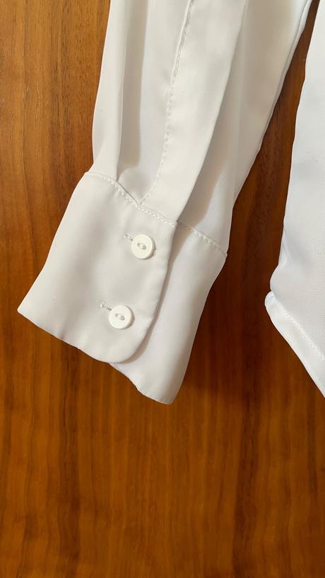 H&m biela voľná šifónová košeľa s dlhým rukávom, h&m,32