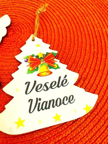 Drevená dekorácia vianoce 2 ks, 