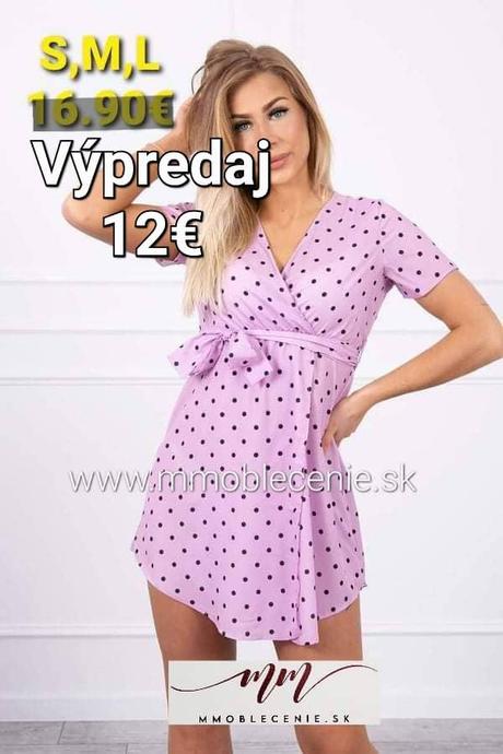 Bodkované fialové šaty, l / m / s