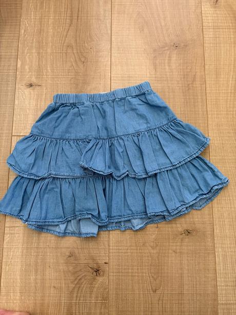 Riflová volánová sukňa, lindex,128