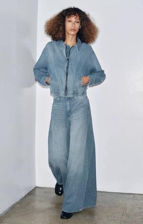 Oversized denimová bunda zara xs, zara,34 - xs