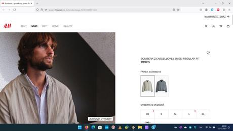 Zimná bunda hm, bombéra hm, h&m,l