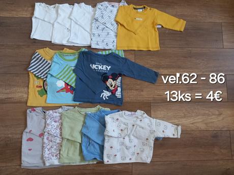 Tričká s dlhým rukávom,mikiny veľ. 62 - 86, 74