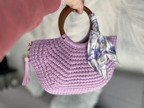 Handmade hackovana kabelka, 