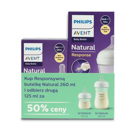 Avent natural response detská fľaša 125ml. + 260ml, avent