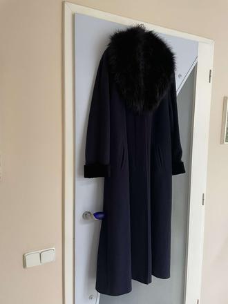 Luxusný dlhý vlnený kašmírový kabát, xl
