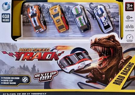 Vystreľovacia dráha 45cm dino so 4 autami,