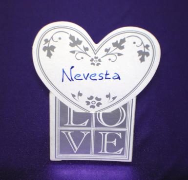 Krabička a menovka "love", 