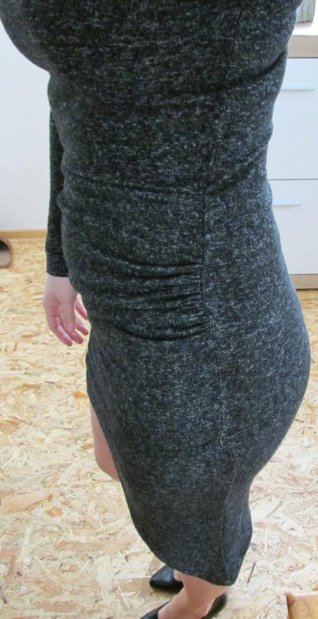 Asymetrické čiernosivé šaty, s / xs