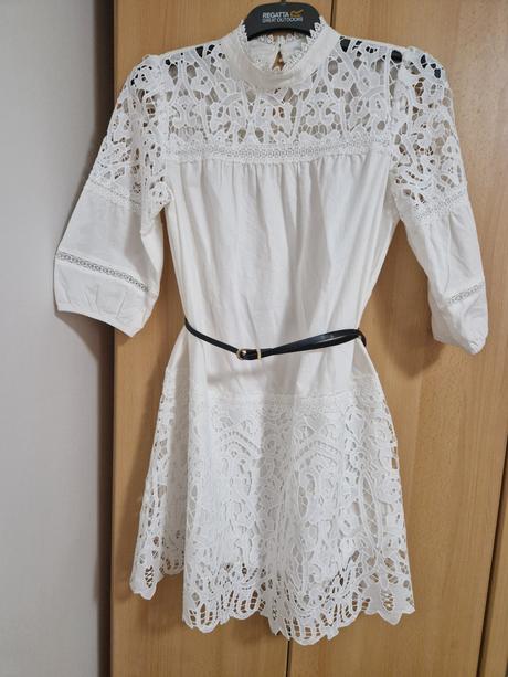 Biele elegantné šaty, orsay,38