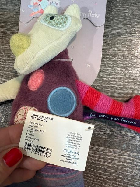 Moulin roty - plyšovy vlk vo fialovom 24,