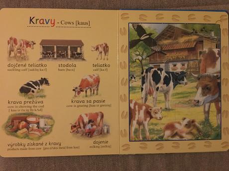 Knižka s 8-mi puzzle s anglickými slovíčkami, 