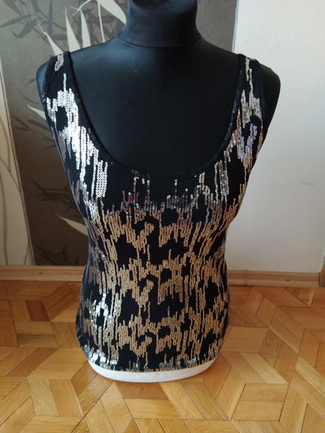 Slávnostný top s flitrami., calvin klein,s