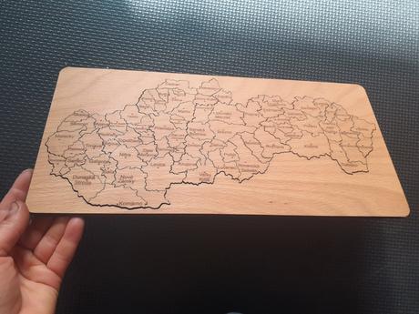 Drevené puzzle okresy slovenska,