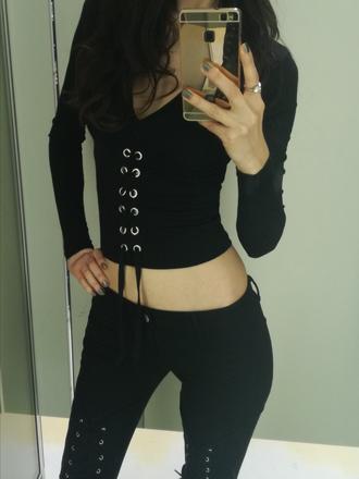 Tričko so šnurovačkou, xs