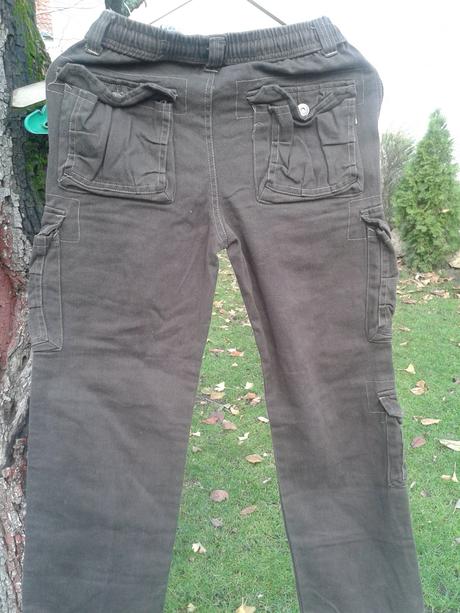 164 - hnede nohavice teplejšie s pošt., 164