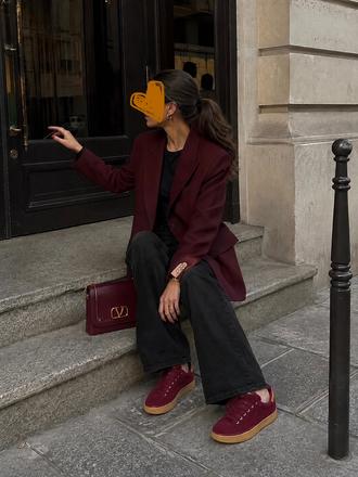 Burgundy tenisky esprit, esprit,37