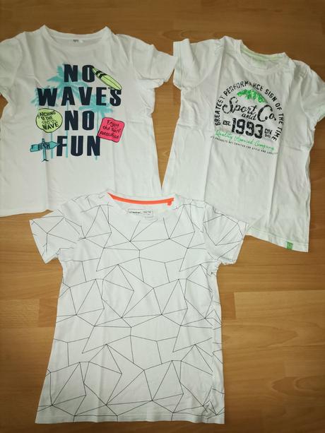 Chlapčenské tričká 146/152 biele 3ks, 146