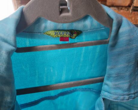 Riflové tyrkysová bunda, s