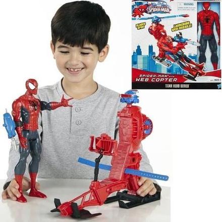 Spiderman figúrka 30 cm + vrtuľník web copter,