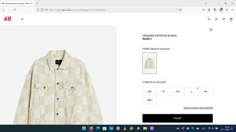 Zimná bunda hm, bombéra hm, h&m,l