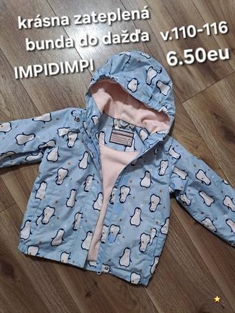 Zateplená bunda do dažďa impidimpi, impidimpi,110