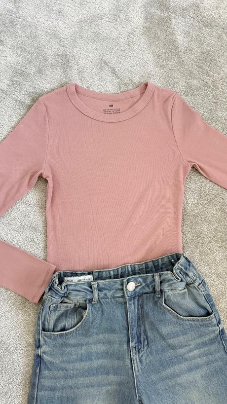 Vrúbkované tričko h&m 158/164, h&m,158