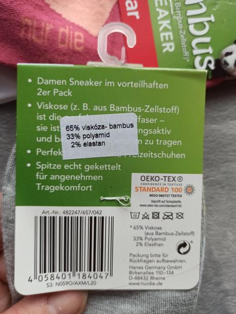 Bambusové ponožky nízke, 2 páry, 40 / 42