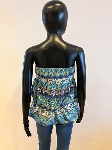 Dámske modré vzorované letné tričko (m), piazza italia,m