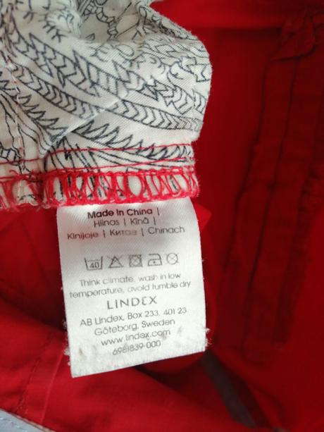 Červené nohavice lindex,v40,pružné, lindex,40
