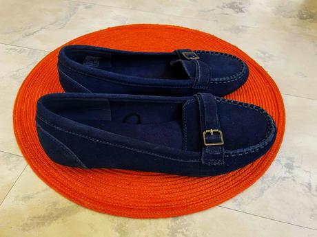 Kožené semišové mokasínky, 38