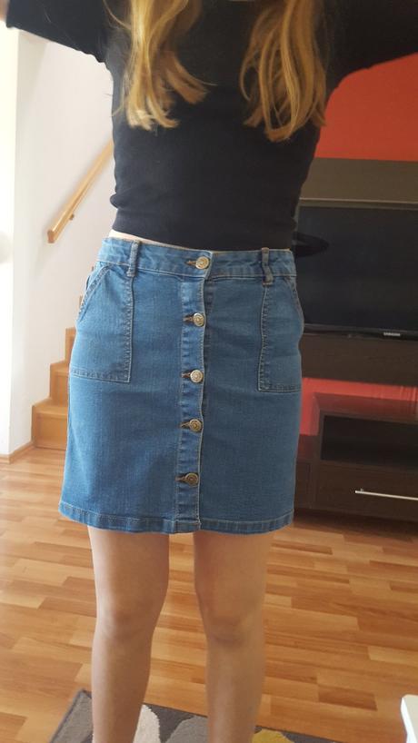 Rifľová sukňa na gombíky, 158