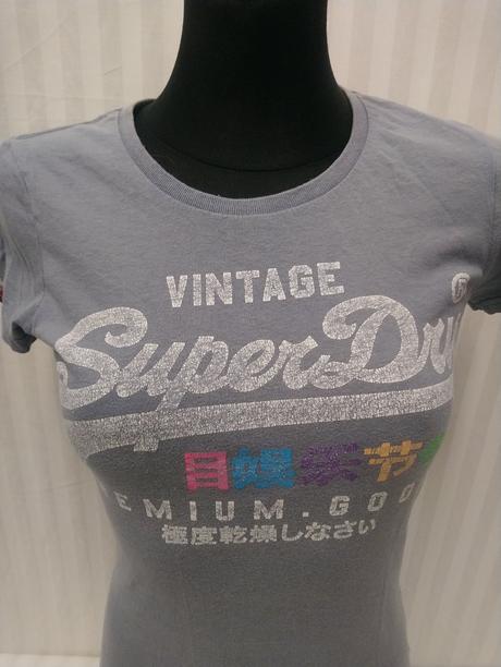 Dámsky sivý top s motívom, vintage, xs, xs