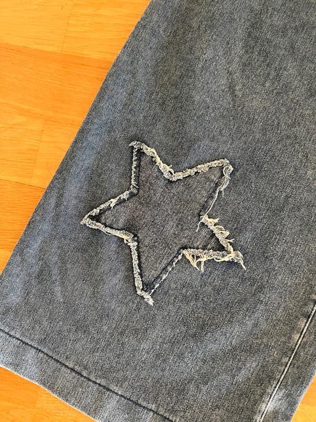 Široké elasticke riflove nohavice, h&m,158