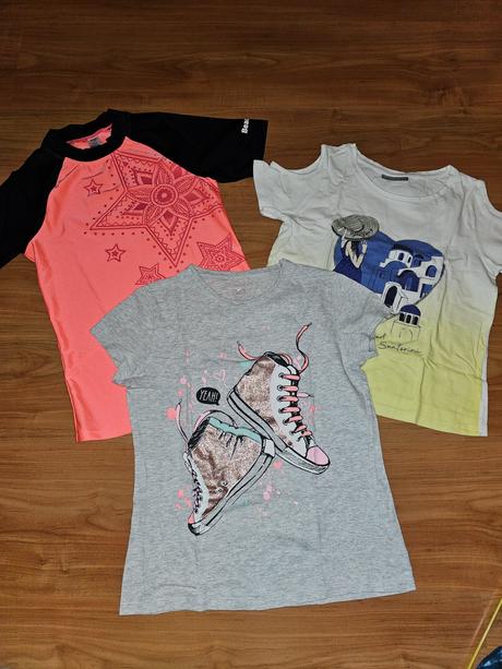 Tričká 3ks veľkosť 134, f&f,134