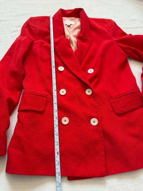 Červený dvojradový blazer springfield, m