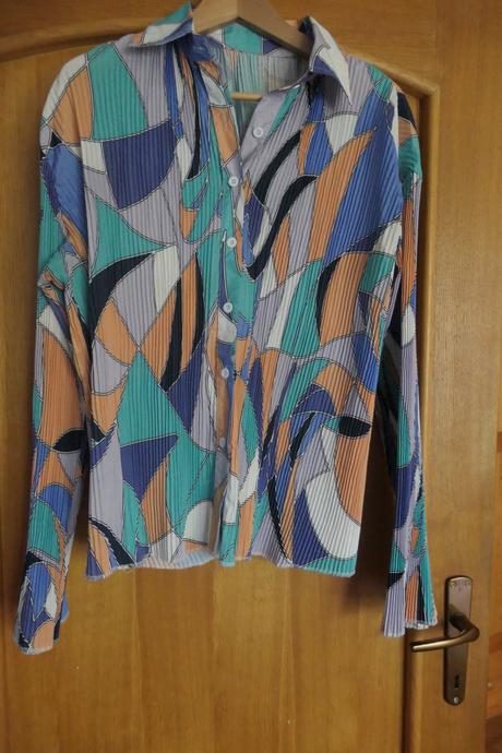 Letny farebny plisovany, pohodlny komplet vel. l, l