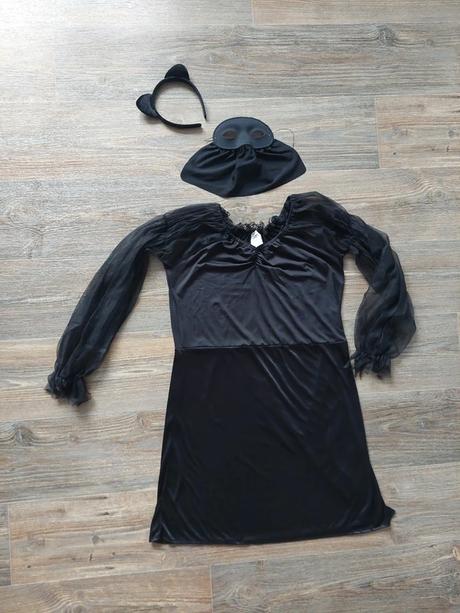 Tajomná žena / mačka karnevalový komplet veľ.m, 