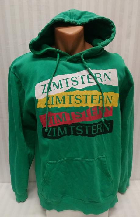 Pánska zelená mikina klokanka s nápismi, zimtstern, l