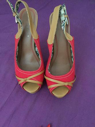 Cervene dámske sandale, 38