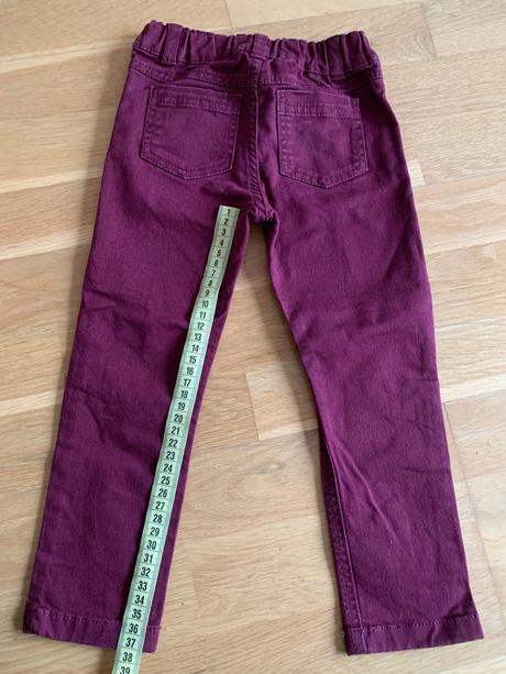 Bordové bavlnené elastické nohavice, f&f,92