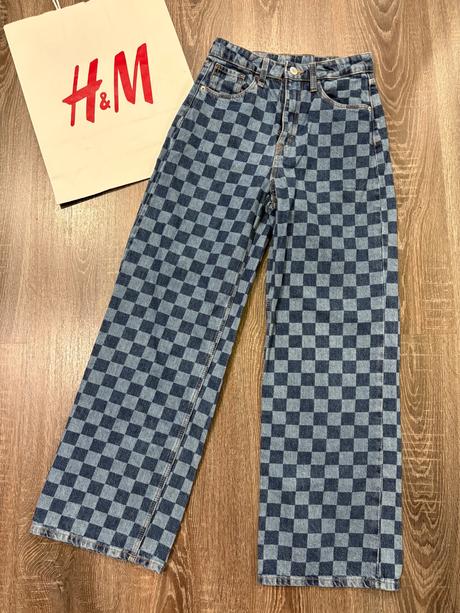 H&m dievčenské štylove široké rifle č.152, h&m,152
